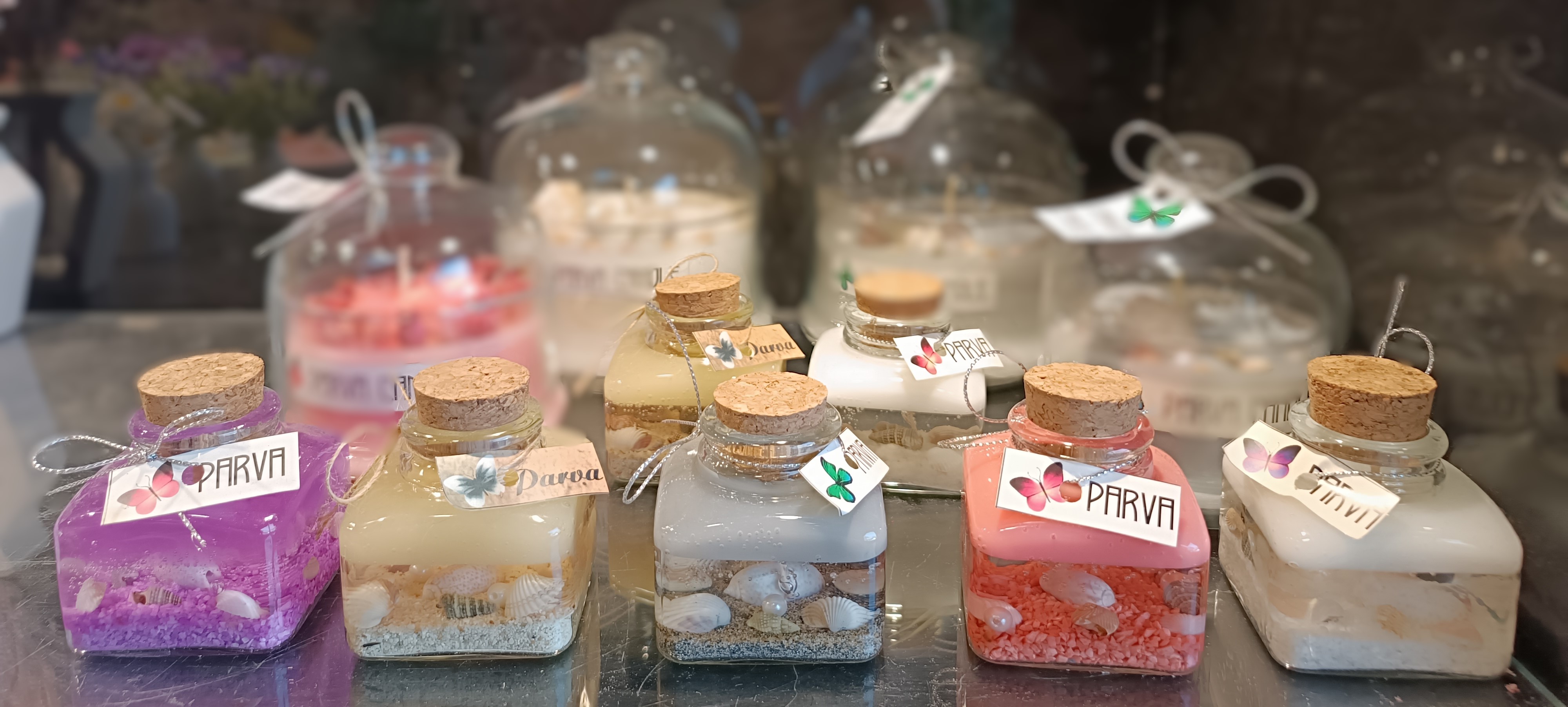 5 رنگ شمع شیشه ای